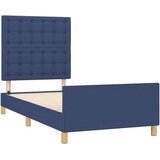  Posteljni okvir z vzglavjem moder 100x200 cm blago, (20906298) | Shoptok.si