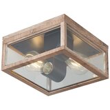 QAZQA Industrijska stropna svetilka z lesnim potiskom IP44 2-luči - Charlois | Shoptok.si