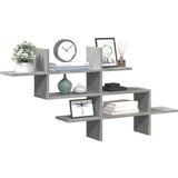 vidaXL Stenska polica betonsko siva 124,5x18x60,5 cm iverna plošča | Shoptok.si