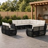  Sjedeća garnitura za vrt 11 kom. Crna i krem-bijela poliratan 70 x 62 x 70 cm | Shoptok.si