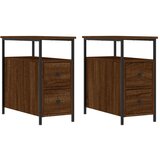Maison Chic Dvo delni komplet Nočne omarice - Nočne mize rjavi hrast 30x60x60 cm inženirski les, (21688124) Cene