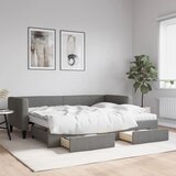 vidaXL Izvlečna dnevna postelja s predali temno siva 80x200 cm blago Cene