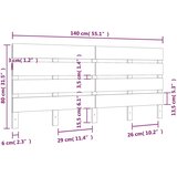  Uzglavlje bijelo 140 x 3 x 80 cm od masivne borovine | shoptok.hr
