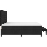  Krevet s kutijom s madracem i klupom Crna 200x200 cm Tkanina | shoptok.hr