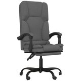 vidaXL Masažna Radna stolica - Uredska stolica s naslonom tamno siva tkanina - Tamno siva 1 | shoptok.hr