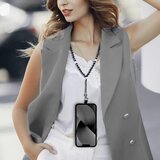  Privjesak za telefon CRYSTAL DIAMOND / dužina kabla 74cm (37cm u omči) / oko vrata - crni | shoptok.hr