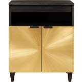 vidaXL Strani šal Črna in zlata 60 x 33 x 75 cm trden mangov les | Shoptok.si