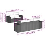  6-dijelni set vrtnih sofa s jastucima crni od poliratana | shoptok.hr