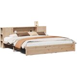 vidaXL Krevet s regalom za knjige bez madraca 200 x 200 cm od borovine | shoptok.hr