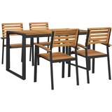  5-dijelni vrtni blagovaonski set od bagremovog drva i metala | Eponuda.com