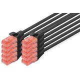Digitus DK-1617-005-BL-10 RJ45 omrežni kabel\, Patch kabel CAT 6 U/UTP 0.50 m črna 1 kos, (20519137) | Shoptok.si