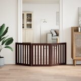  Vrata za pse s 3 panela sklopiva smeđa 150 cm od drva topole | shoptok.hr