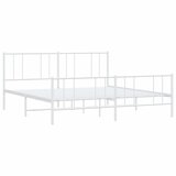  Metalni okvir kreveta uzglavlje i podnožje bijeli 200x200 cm | Eponuda.com