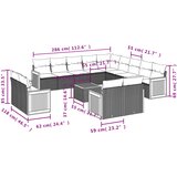  14-dijelni set vrtnih sofa s jastucima poliratan crni | shoptok.hr