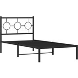  The Living Store Kovinski posteljni okvir z vzglavjem črn 90x190 cm - Posteljni Okvir, (21530127) | Shoptok.si