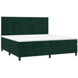  Krevet box spring s madracem LED tamnozeleni 200x200 cm baršun | shoptok.hr