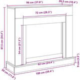 vidaXL Okvir za kamin boja hrasta 100x30x87,5 cm od konstruiranog drva Cijene