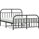 Maison Chic Kovinski Posteljni okvir - Dvoposteljna postelja - Zakonska postelja brez vzmetnice s podnožjem 160x200 cm, (21694807) | Shoptok.si