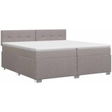  Boxspring krevet s madracem Sivosmeđa 200 x 200 cm Tkanina | shoptok.hr
