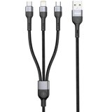  KABL USB SUPERIOR SU-K106 3IN1 U2101 USB-A NA USB-C/LIGHTNING/MICRO 1M CRNI *MD *SR | Eponuda.com