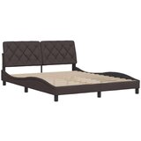 vidaXL Posteljni okvir brez vzmetnice temno rjav 160x200 cm blago | Shoptok.si