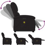 vidaXL Električni masažni naslonjač na podizanje od tkanine crni | shoptok.hr