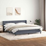 vidaXL Box spring postelja z vzmetnico temno siva 180x210 cm žamet | Shoptok.si