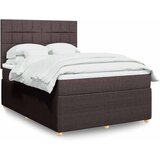  Krevet s oprugama i madracem tamnosmeđi 140 x 190 cm od tkanine | shoptok.hr