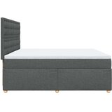 vidaXL Box spring postelja z vzmetnico temno siva 200x200 cm blago | Shoptok.si