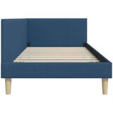 vidaXL Kotna postelja Modra 100 x 200 cm Tkanina in oblikovan les | Shoptok.si
