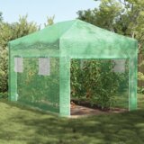 vidaXL Rastlinjak s streho Zelena 290 x 430 x 315 cm Jeklo | Shoptok.si