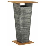  Stol i stolice - 5-dijelni vrtni barski set od poliratana s jastucima sivi - Siva Dužina stola 60 cm 4 | shoptok.hr