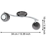 Eglo bimeda reflektor/2, led, gu10, 2x3w, 2x240lm, nikl crni/krom | shoptok.hr