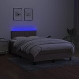 s oprugama i madracem LED smeđesivi 120x190cm od tkanine | shoptok.hr