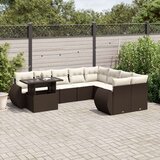 vidaXL 10-dijelni set vrtnih sofa od poliratana s jastucima smeđi | shoptok.hr