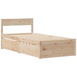vidaXL posteljni okvir s predali 90x190 cm trdna borovina, (21216540) | Shoptok.si