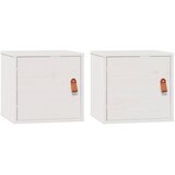  Zidni ormarići 2 kom bijeli 31,5 x 30 x 30 cm masivna borovina | shoptok.hr