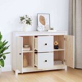  Komoda bijela 100 x 35 x 74 cm od masivne borovine | shoptok.hr