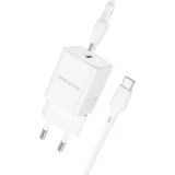 USB punjač sa kablom 1m Type-C to Type-C BN13 Safety PD30W single-port set white