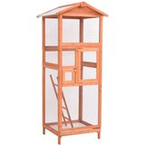 vidaXL Ptičja kletka 68x62x166 cm trden les jelke | Shoptok.si