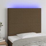vidaXL LED posteljno vzglavje temno rjavo 80x5x118/128 cm blago Cene
