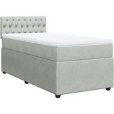 vidaXL Box spring postelja z vzmetnico svetlo siv 90x190 cm žamet | Shoptok.si