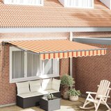 vidaXL električni zložljiv senčnik rumena in oranžna 300x250 cm Cene