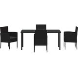  Vrtni set za objed s jastukom 5 pcs Crna poliratan | shoptok.hr