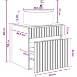  Umivaonik s policom za zid Betonska siva 49 x 44,5 x 66 cm | shoptok.hr