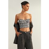 Trendyol Limited Edition Multicolored Plaid Crop Knitted Sequin Sequin Bustier | shoptok.hr