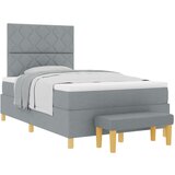 vidaXL Postelja z vzmetnico in klopjo svetlo siva 120x190 cm tkanina, (22083964) | Shoptok.si