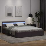  Hidraulični okvir za krevet od umjetne kože LED sivi 160x200 cm | Eponuda.ba