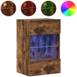  Zidni ormarići s LED svjetlima za TV 2 kom boja dimljenog hrasta 40x30x60,5 cm | Eponuda.com