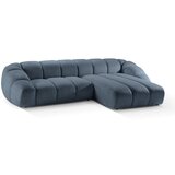 Micadoni Home Plava baršunasti kutna garnitura Diana – | shoptok.hr